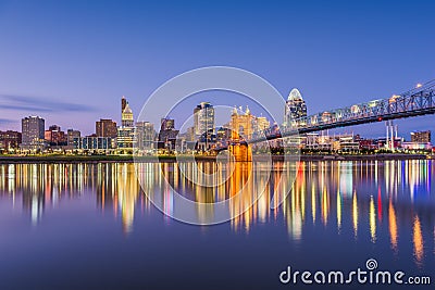 Cincinnati, Ohio, USA River Skyline Stock Photo