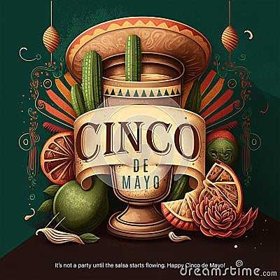 Cinco de mayo celebration poster ai generative Stock Photo