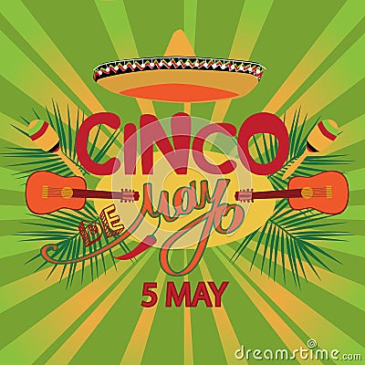 Cinco De Mayo coaster design, poster, flier, signage, party invitation Vector Illustration