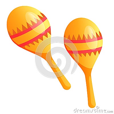 Cinco de Mayo Holiday, Maracas Musical Instrument Vector Illustration