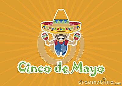 Cinco de Mayo with a Mexican musician vector Vector Illustration