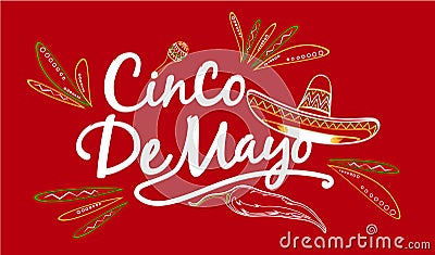 Cinco de Mayo sign Vector Illustration