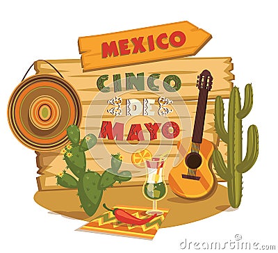 Cinco de Mayo. Vector illustration Cartoon Illustration