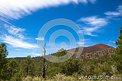 Sunset Crater National Monument, near Flagstaff, Arizona, protects this extinct volcano and the lava beds surrounding it Stock Photo