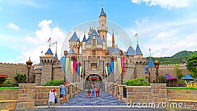 Cinderella castle at disneyland hong kong Editorial Stock Photo