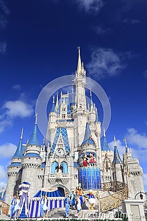 Cinderella Castle and fireworks, Magic Kingdom, Disney Editorial Stock Photo