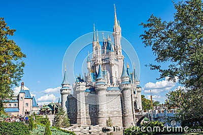 Cinderella Castle at The Magic Kingdom, Walt Disney World. Editorial Stock Photo
