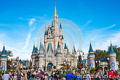 Cinderella Castle at The Magic Kingdom, Walt Disney World. Editorial Stock Photo