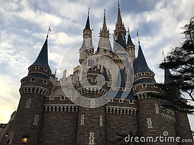 Cinderella castle nice view at Tokyo Disneyland Editorial Stock Photo