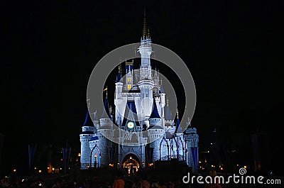 Cinderella disney castle night view Editorial Stock Photo