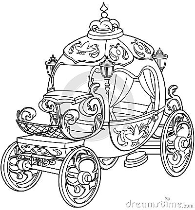 Cinderella Fairy Tale Pumpkin Carriage Vector Illustration