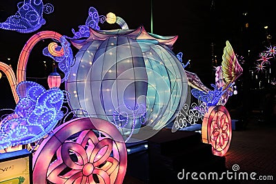 Cinderella`s Magic Coach at the Chinese Lantern Festival Atlanta Editorial Stock Photo