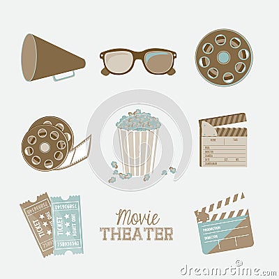 Cine icons Vector Illustration