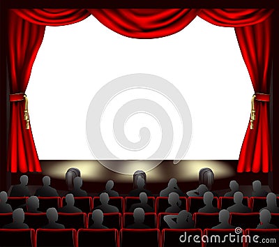 Cinema with audience Vector Illustration