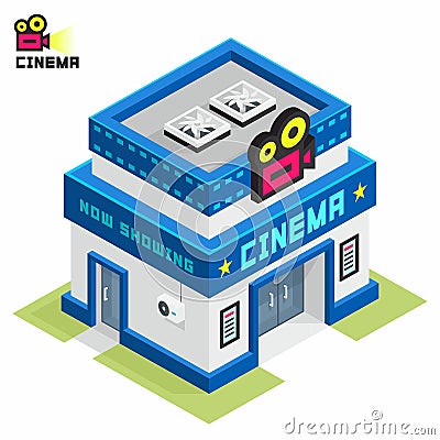 Cinema building Vector Illustration