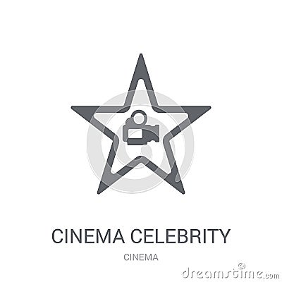 cinema celebrity icon. Trendy cinema celebrity logo concept on w Vector Illustration