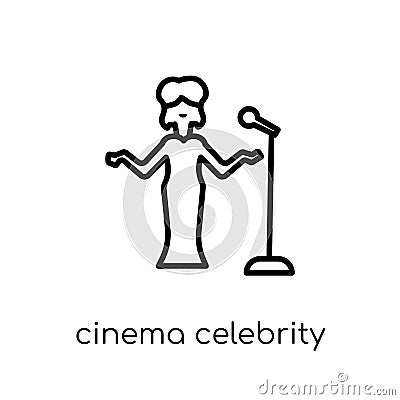 cinema celebrity icon. Trendy modern flat linear vector cinema c Vector Illustration