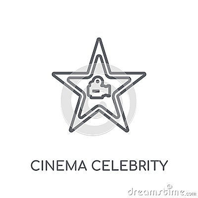 cinema celebrity linear icon. Modern outline cinema celebrity lo Vector Illustration