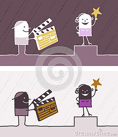 Cinema colored cartoon Vector Illustration