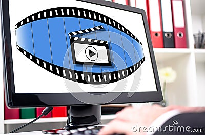 Cinema concept on a computer screen Stock Photo