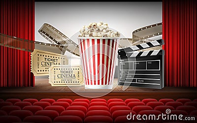 Cinema concept 3d vector illustration Vector Illustration