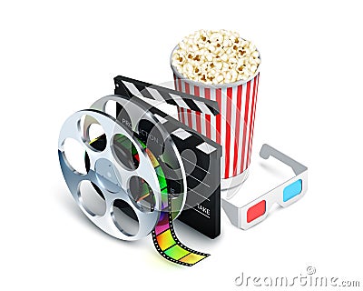 Cinema Concept Realistic Vector Illustration