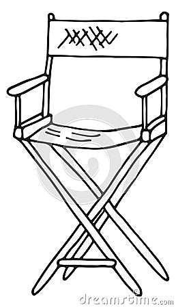 Cinema director chair sketch. Film seat icon Stock Photo