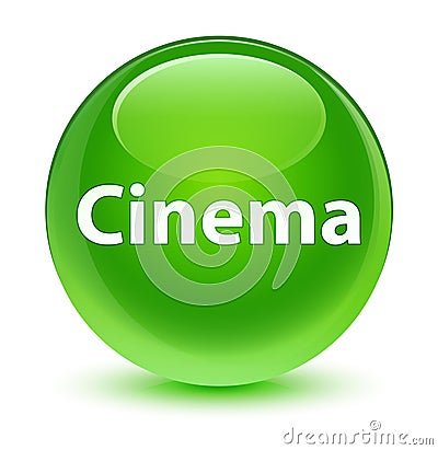 Cinema glassy green round button Cartoon Illustration