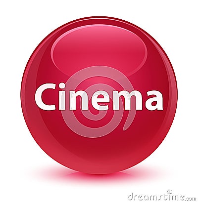 Cinema glassy pink round button Cartoon Illustration