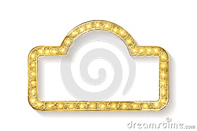 Cinema golden shape frame Cartoon Illustration