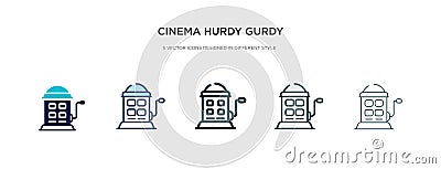 Cinema hurdy gurdy icon in different style vector illustration. two colored and black cinema hurdy gurdy vector icons designed in Vector Illustration