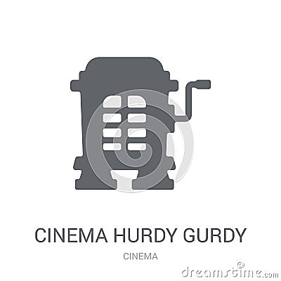 cinema hurdy gurdy icon. Trendy cinema hurdy gurdy logo concept Vector Illustration