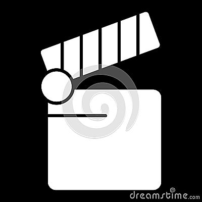 Cinema icon. Movie icon vector isolated on black Vector Illustration