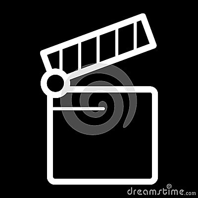 Cinema icon. Movie icon vector isolated on black Vector Illustration