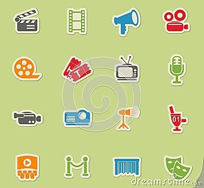 cinema icon set Stock Photo