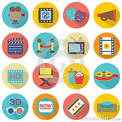 Cinema Icons Vector Illustration