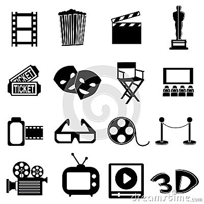 Cinema icons set Vector Illustration