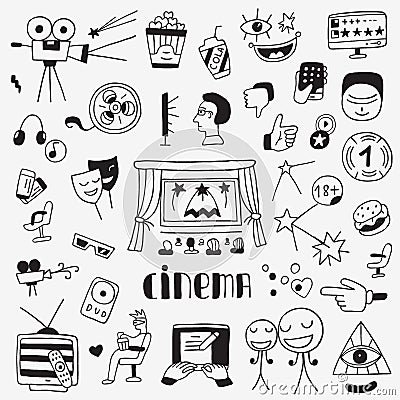 Cinema icons set Vector Illustration