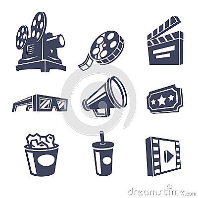 Cinema icons Vector Illustration