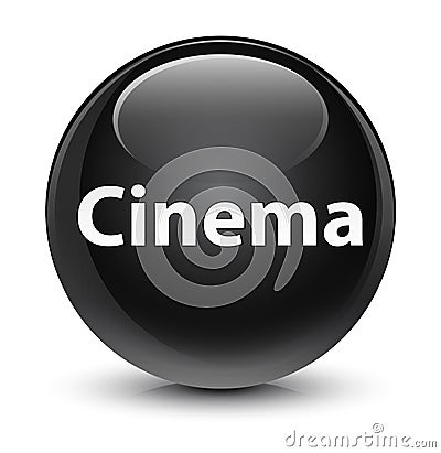 Cinema glassy black round button Cartoon Illustration