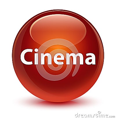 Cinema glassy brown round button Cartoon Illustration