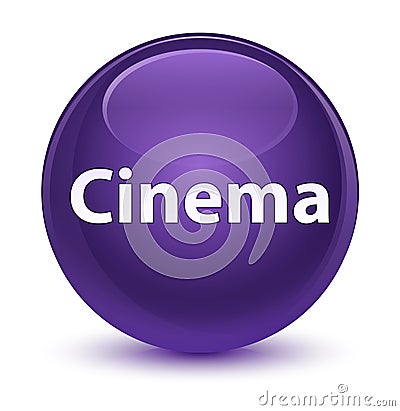 Cinema glassy purple round button Cartoon Illustration