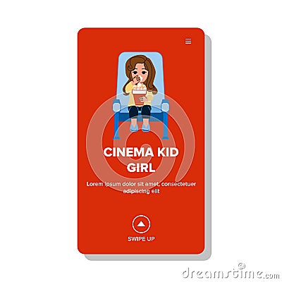 cinema kid girl vector Vector Illustration