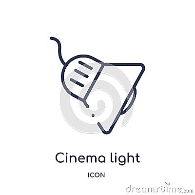 cinema light with cable icon from technology outline collection. Thin line cinema light with cable icon isolated on white Vector Illustration