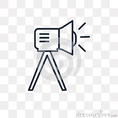 Cinema Light Source vector icon isolated on transparent background, linear Cinema Light Source transparency concept can be used w Vector Illustration