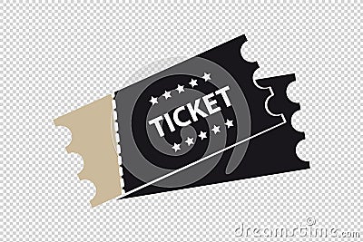 Cinema, Movie, Concert Ticket Icon - Vector Illustration - Isolated On Transparent Background Vector Illustration