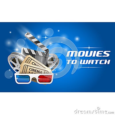 Cinema and movie - film premiere poster, clapper board, film Vector Illustration