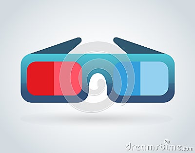 Cinema movie glasses on white background Vector Illustration