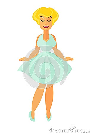 Cinema movie or musical theater actress vector flat icon Vector Illustration