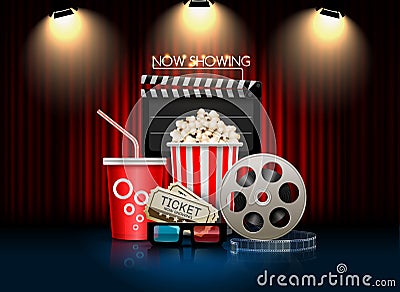 Cinema movie theater object Vector Illustration